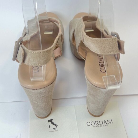 Cordani Taylin Suede Sandals Heeled Women Straps Platform Shoes Size 37 US6.5 - Picture 4 of 11
